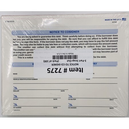 Asp Notice To Co-Signor 7275